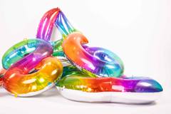 Foil Balloon Shaped Number  6 Yummy Gummy Rainbow - 81 cm